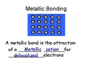 Metallic Bonding A metallic bond is the attraction