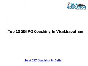 Top 10 SBI PO Coaching In Visakhapatnam Best