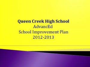 Queen Creek High School Advanc Ed School Improvement