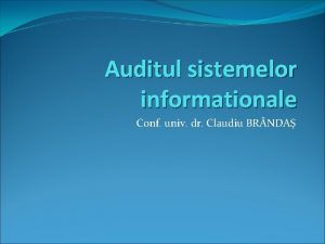 Auditul sistemelor informatice