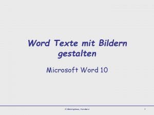 Word Texte mit Bildern gestalten Microsoft Word 10