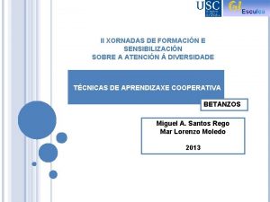 II XORNADAS DE FORMACIN E SENSIBILIZACIN SOBRE A