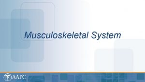 Musculoskeletal System CPT copyright 2012 American Medical Association