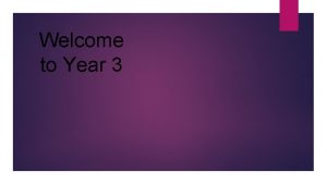 Welcome to Year 3 Welcome to Year 3