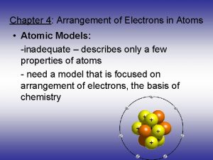 Chapter 4 Arrangement of Electrons in Atoms Atomic