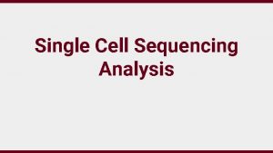 Single Cell Sequencing Analysis Single Cell Sequencing Data Single Cell Sequencing Analysis Single Cell Sequencing Data