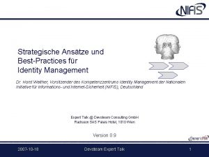 Strategische Anstze und BestPractices fr Identity Management Dr