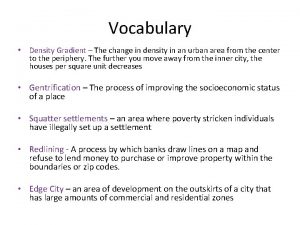 Vocabulary Density Gradient The change in density in