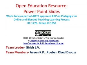 Open Education Resource Power Point Slides Work done