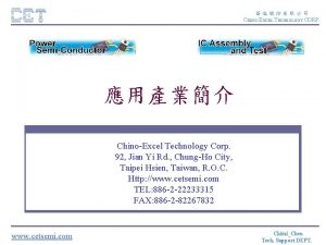 CHINOEXCEL TECHNOLOGY CORP ChinoExcel Technology Corp ChinoExcel Technology