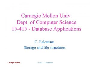Carnegie Mellon Univ Dept of Computer Science 15