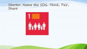 Starter Name the SDG Think Pair Share Name