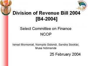 Division of Revenue Bill 2004 B 4 2004