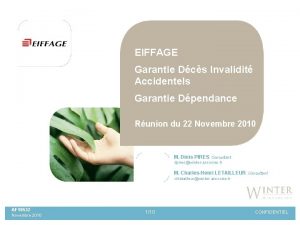 EIFFAGE Garantie Dcs Invalidit Accidentels Garantie Dpendance Runion