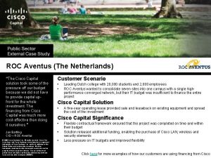 ROC Aventus The Netherlands The Cisco Capital solution