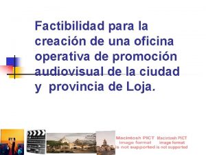 Factibilidad para la creacin de una oficina operativa