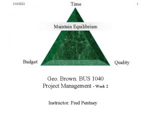 1182022 Time 1 Maintain Equilibrium Budget Quality Geo