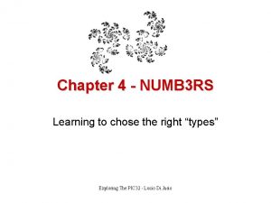 Chapter 4 NUMB 3 RS Learning to chose