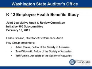 Washington State Auditors Office K12 Employee Health Benefits