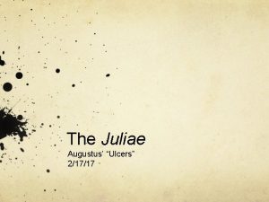 The Juliae Augustus Ulcers 21717 Augustus Moral Agenda