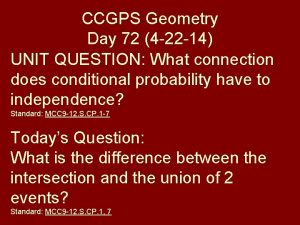 CCGPS Geometry Day 72 4 22 14 UNIT