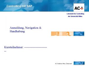 Controlling mit SAP Lehrstuhl fr Controlling der Universitt