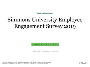 Employee Engagement Simmons University Employee Engagement Survey 2019