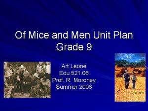 Of mice and men unit plan
