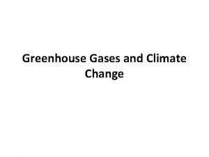 Greenhouse Gases and Climate Change Natural Greenhouse Effect