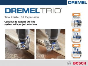 Trio Router Bit Expansion Continue to expand the