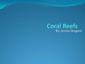 Coral Reefs By Jovana Dragovic How might carless