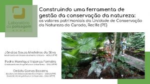 Construindo uma ferramenta de gesto da conservao da