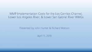 WMP Implementation Costs for the Los Cerritos Channel