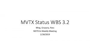 MVTX Status WBS 3 2 Ming Grazyna Ross