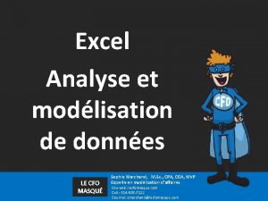 Excel Analyse et modlisation de donnes LE CFO