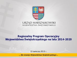 Regionalny Program Operacyjny Wojewdztwa witokrzyskiego na lata 2014