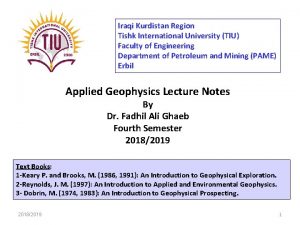 Iraqi Kurdistan Region Tishk International University TIU Faculty