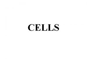 CELLS Cells The basic unit of all living