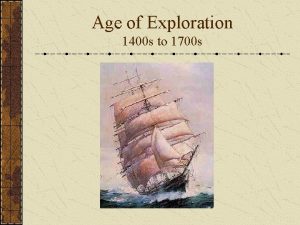 Age of Exploration 1400 s to 1700 s