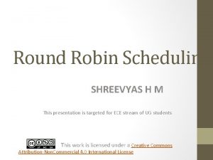 Round Robin Scheduling SHREEVYAS H M This presentation