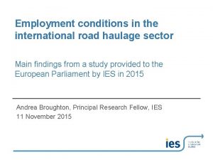 Employment conditions in the international road haulage sector