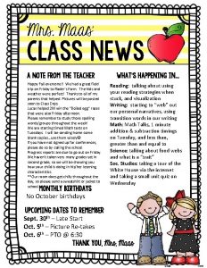 Mrs Maas Class News A Note from the