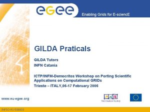 Enabling Grids for Escienc E GILDA Praticals GILDA