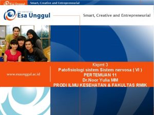 Kkpmt 3 Patofisiologi sistem Sistem nervosa VI PERTEMUAN