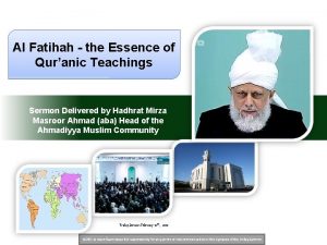 Al Fatihah the Essence of Quranic Teachings Sermon