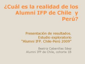 Cul es la realidad de los Alumni IFP