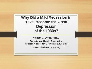 Why Did a Mild Recession in 1929 Become