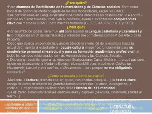 Para quin Para alumnos de Bachillerato de Humanidades