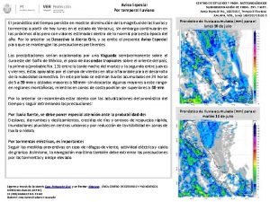 Aviso Especial Por temporal lluvioso El pronstico del