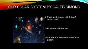 OUR SOLAR SYSTEM BY CALEB SIMONS There are